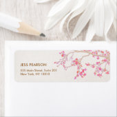 Étiquette Fleurs de cerises roses mignonnes Nature florale (En situation)