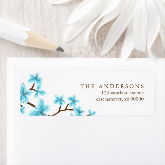 Étiquette Fleurs de cerisiers d'Aqua (En situation)