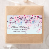 Étiquette Fleurs de cerisiers et papillons (En situation)