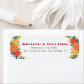 Étiquette Fleurs de dahlia de printemps jaune orange pastel (En situation)