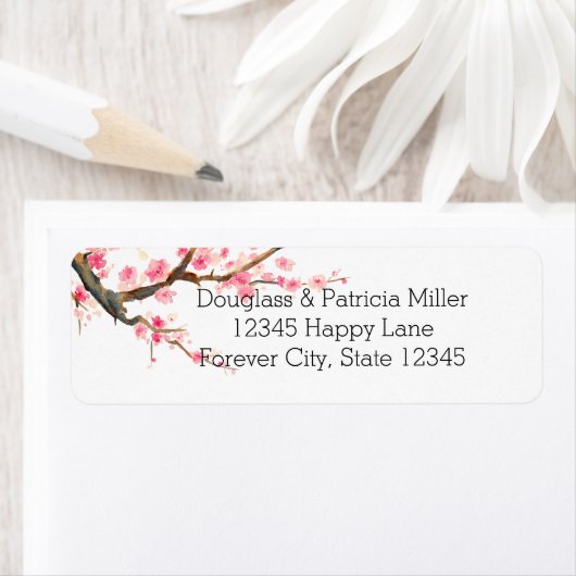 Étiquette Fleurs de fleurs de cerisier (En situation)