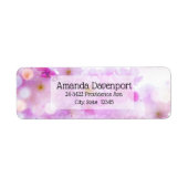 Étiquette Fleurs de fleurs de cerisier rose Adresse photo (Devant)