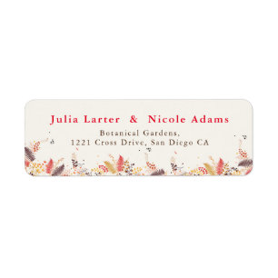 Étiquette Fleurs de forêt sauvage Mariage de feuillage de ch