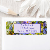 Étiquette Fleurs de Jardin Personnalisées Violet Jaune (En situation)