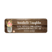 Étiquette Fleurs de jarres en bois rustique en maçon (Devant)