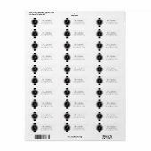 Étiquette Fleurs de Lis Monogram marque le blanc noir (Feuille entière)