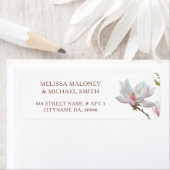 Étiquette Fleurs de magnolia d'art fin |  Mariage (En situation)