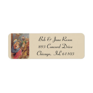 Étiquette Fleurs de Manger de nativité de Jésus Mary Josep
