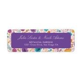 Étiquette Fleurs de mariage de prairie printanière jaune vio (Devant)