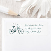 Étiquette Fleurs de papillons délicates et fans de vélos de  (En situation)