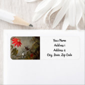 Étiquette Fleurs de passion avec tête de colibris (En situation)