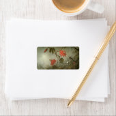 Étiquette Fleurs de passion et colibris par Martin J Heade (En situation)