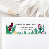 Étiquette Fleurs de peinture aquarelle (En situation)