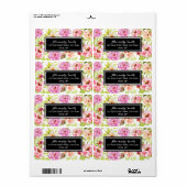Étiquette Fleurs de printemps (Feuille entière)