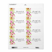 Étiquette Fleurs de printemps (Feuille entière)