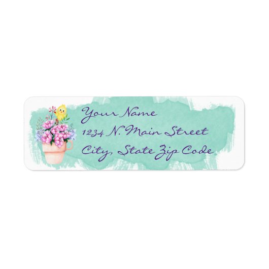 Étiquette Fleurs De Printemps Avec Un Oiseau Jaune (Devant)