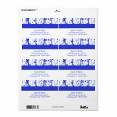 Étiquette Fleurs de printemps bleues (Feuille entière)
