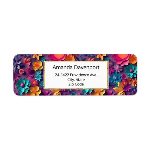 Étiquette Fleurs de printemps colorées Motif (Devant)