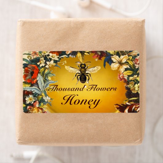 ÉTIQUETTE FLEURS DE PRINTEMPS HONEY BEE, BEEKEEPER (En situation)
