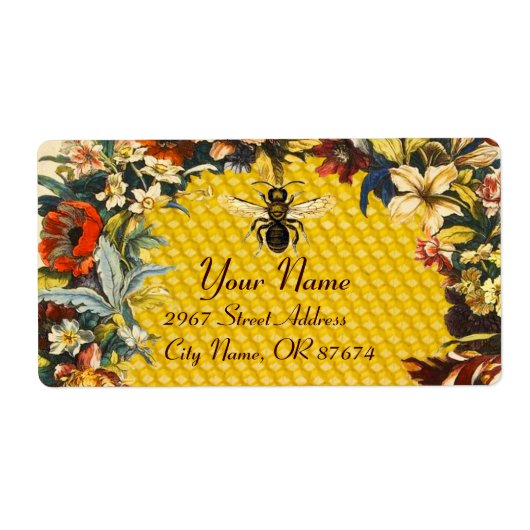 ÉTIQUETTE FLEURS DE PRINTEMPS HONEY BEE, BEEKEEPER (Devant)