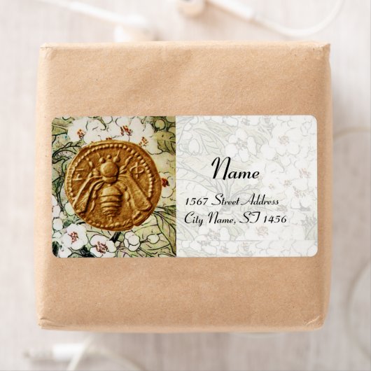 ÉTIQUETTE FLEURS DE PRINTEMPS HONEY BEE, BEEKEEPER (En situation)