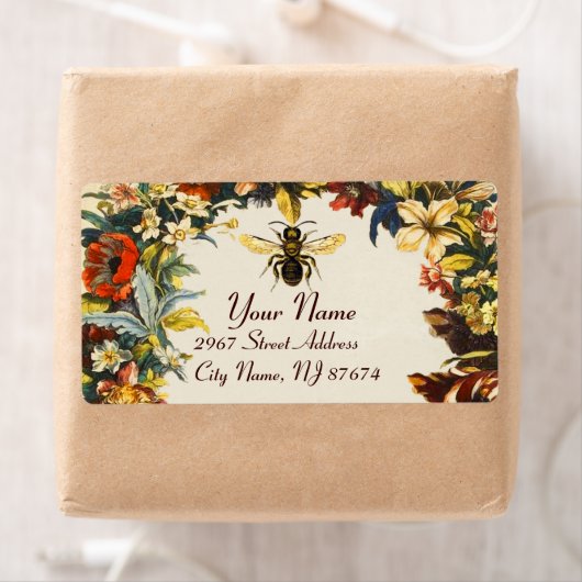 ÉTIQUETTE FLEURS DE PRINTEMPS HONEY BEE, BEEKEEPER (En situation)