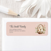 Étiquette Fleurs de printemps OEufs Pastel rose Adresse de r (En situation)