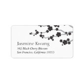 Étiquette Fleurs de Sakura noir Fleurs de cerisiers fleurs M (Devant)