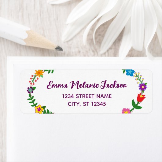 Étiquette Fleurs de script élégantes jeunes Floral Moderne (En situation)