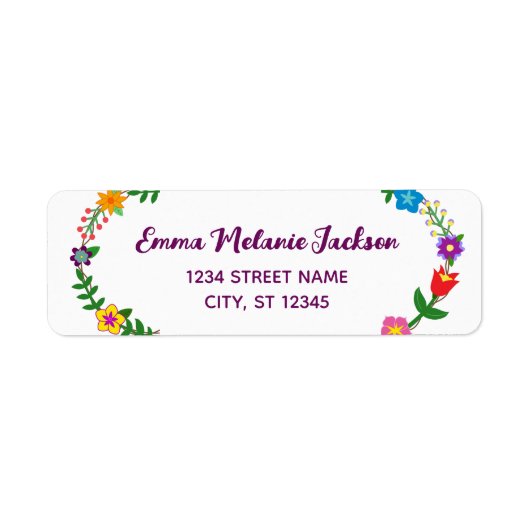 Étiquette Fleurs de script élégantes jeunes Floral Moderne (Devant)