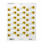 Étiquette Fleurs de soleil Jaunes Merci Mariage Favoriser Ta (Feuille entière)
