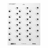 Étiquette Fleurs de soleil noires et blanches (Feuille entière)