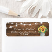 Étiquette Fleurs de soleil rustiques Mason Jar String lumièr (En situation)