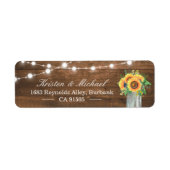 Étiquette Fleurs de soleil rustiques Mason Jar String lumièr (Devant)