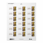 Étiquette Fleurs de soleil rustiques sur le bois de la grang (Feuille entière)