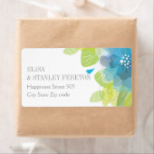 Étiquette Fleurs délicates bleues mariage de printemps fleur (En situation)