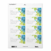 Étiquette Fleurs délicates bleues mariage de printemps fleur (Feuille entière)