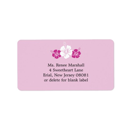 Étiquette Fleurs d'Hibiscus tropicaux (Devant)