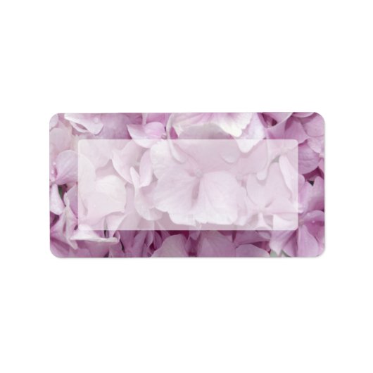 Étiquette Fleurs D'Hydrangée Rose Douce (Devant)