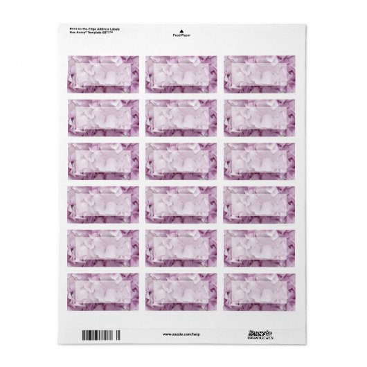 Étiquette Fleurs D'Hydrangée Rose Douce (Feuille entière)