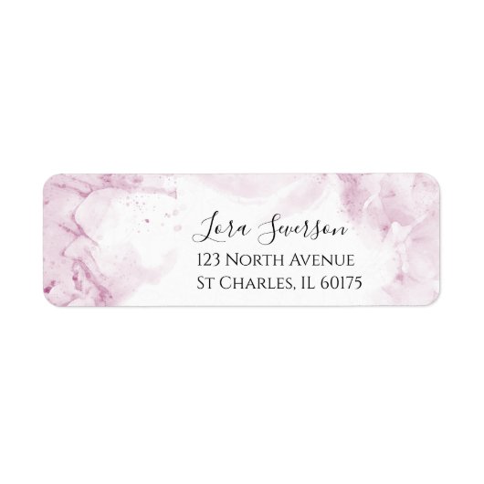 Étiquette Fleurs d'Hydrangée rose pâle Aquarelle (Devant)