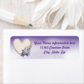 Étiquette Fleurs du coeur Notes musicales Violet Adresse de (En situation)