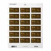 Étiquette Fleurs élégantes - Brown (Feuille entière)