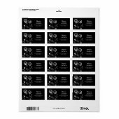 Étiquette Fleurs élégantes - Noir (Feuille entière)