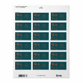 Étiquette Fleurs élégantes - Orange (Feuille entière)