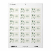 Étiquette Fleurs élégantes - Vert (Feuille entière)