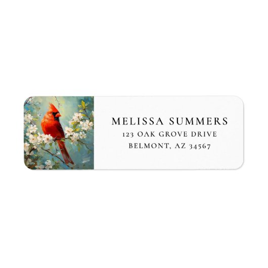 Étiquette Fleurs en fleurs blanches cardinales Art (Devant)