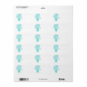 Étiquette Fleurs et maison d'oiseaux (Feuille entière)