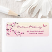 Étiquette Fleurs florales de cerisiers roses (En situation)