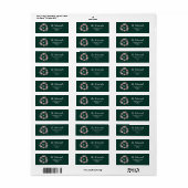 Étiquette Fleurs florales de couronne et de poinsététie rose (Feuille entière)